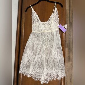 Hanky Panky White Lace Babydoll Chemise NWT